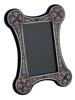 RUSSIAN SILVER CLOISONNE ENAMEL GEMSTONE PHOTO FRAME PIC-0