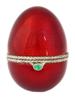 RUSSIAN 84 SILVER AND RED ENAMEL EGG CASKET CASE PIC-1