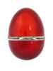 RUSSIAN 84 SILVER AND RED ENAMEL EGG CASKET CASE PIC-2