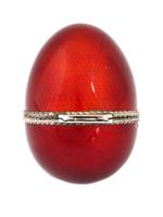 RUSSIAN 84 SILVER AND RED ENAMEL EGG CASKET CASE