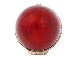 RUSSIAN 84 SILVER AND RED ENAMEL EGG CASKET CASE