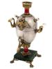 RUSSIAN 88 SILVER JADE ENAMEL SAMOVAR EASTER EGG CASE PIC-0