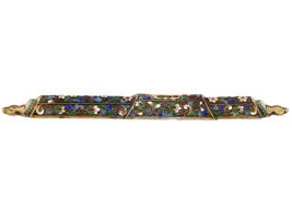 RUSSIAN JUDAICA SILVER CLOISONNE ENAMEL MEZUZAH