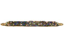 RUSSIAN JUDAICA SILVER CLOISONNE ENAMEL MEZUZAH