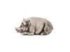 RUSSIAN SILVER PIG FIGURINE WITH RUBY STONE EYES PIC-3