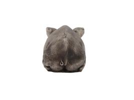 RUSSIAN SILVER PIG FIGURINE WITH RUBY STONE EYES