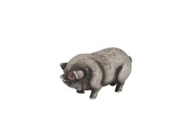 RUSSIAN 84 SILVER PIG FIGURINE WITH RUBY EYES