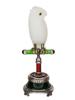 RUSSIAN SILVER GUILLOCHE ENAMEL WHITE JADE OWL FIGURE PIC-1