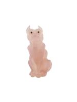 RUSSIAN CARVED ROSE QUARTZ EMERALD BULLDOG FIGURINE