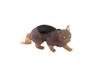 RUSSIAN CARVED AGATE EMERALD EYES CAT FIGURINE PIC-0