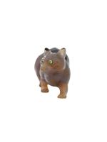 RUSSIAN CARVED AGATE EMERALD EYES CAT FIGURINE