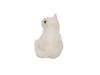 RUSSIAN CARVED WHITE JADE EMERALD EYES CAT FIGURINE PIC-4