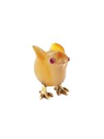 RUSSIAN CARVED AGATE RUBY EYES FIGURINE OF CHICK