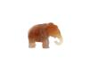 RUSSIAN CARVED HONEY AGATE GOLD RUBY ELEPHANT FIGURINE PIC-4