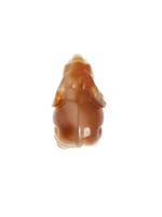 RUSSIAN CARVED HONEY AGATE GOLD RUBY ELEPHANT FIGURINE