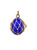 RUSSIAN 88 SILVER ENAMEL PEARLS EGG LOCKET PENDANT PIC-0