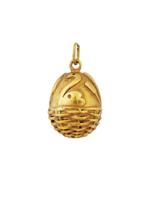 RUSSIAN 84 GILT SILVER SWAN EASTER EGG PENDANT