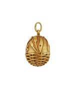 RUSSIAN 84 GILT SILVER SWAN EASTER EGG PENDANT