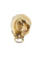 RUSSIAN GILT SILVER GEM STONES ELEPHANT EGG PENDANT