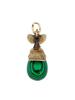 RUSSIAN GILT SILVER MALACHITE HELMET EGG PENDANT PIC-1