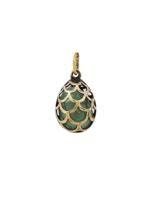 RUSSIAN GILT SILVER NEPHRITE EGG PENDANT