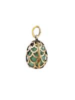 RUSSIAN GILT SILVER NEPHRITE EGG PENDANT