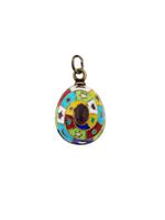 RUSSIAN GILT SILVER ENAMEL GEMSTONE EASTER EGG PENDANT