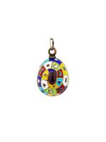 RUSSIAN GILT SILVER ENAMEL GEMSTONE EASTER EGG PENDANT