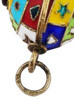 RUSSIAN GILT SILVER ENAMEL GEMSTONE EASTER EGG PENDANT