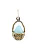 RUSSIAN 88 GILT SILVER BLUE CHALCEDONY EGG PENDANT PIC-0