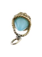 RUSSIAN 88 GILT SILVER BLUE CHALCEDONY EGG PENDANT