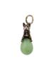 RUSSIAN SILVER BOWENITE JADE DOG FIGURINE EGG PENDANT PIC-0