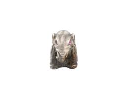 RUSSIAN 88 SILVER RUBY EYES FIGURINE OF ELEPHANT