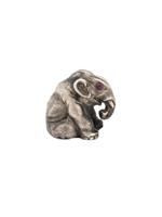 RUSSIAN 88 SILVER RUBY EYES FIGURINE OF ELEPHANT