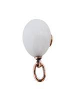 RUSSIAN 14K GOLD WHITE JADE AND DIAMOND EGG PENDANT