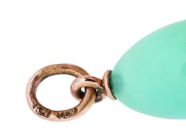 RUSSIAN 14K GOLD AND JADE EGG PENDANT