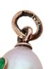 RUSSIAN 14K GOLD PEARL EMERALD STONE EGG PENDANT PIC-3