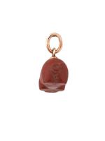 RUSSIAN 14K GOLD CARVED JASPER PIG FORM PENDANT