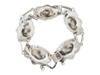 ITALIAN S SILVER DANECRAFT LILY FLOWER BRACELET 1950S PIC-1