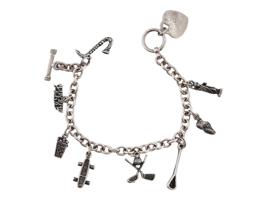 VINTAGE STERLING SILVER CHARM BRACELET