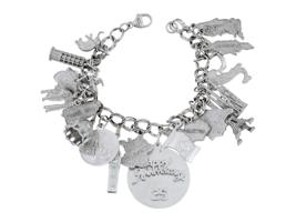 STERLING SILVER GLOBAL TRAVEL CHARM BRACELET