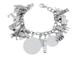 STERLING SILVER GLOBAL TRAVEL CHARM BRACELET