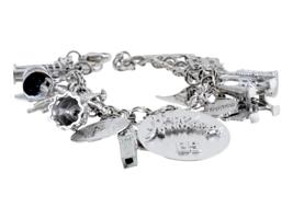 STERLING SILVER GLOBAL TRAVEL CHARM BRACELET