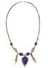 ANTIQUE STERLING SILVER LAPIS LAZULI CHAIN NECKLACE PIC-1