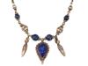 ANTIQUE STERLING SILVER LAPIS LAZULI CHAIN NECKLACE PIC-3