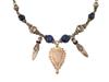 ANTIQUE STERLING SILVER LAPIS LAZULI CHAIN NECKLACE PIC-4