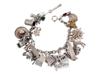 VINTAGE STERLING SILVER CHAIN BRACELET W CHARMS PIC-0