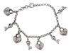 VTG STERLING SILVER LOCK AND KEY CHARM BRACELET PIC-1