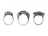 VINTAGE STERLING SILVER GEMSTONE STATEMENT RINGS PIC-3