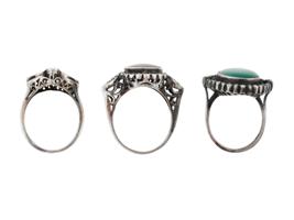 VINTAGE STERLING SILVER GEMSTONE STATEMENT RINGS